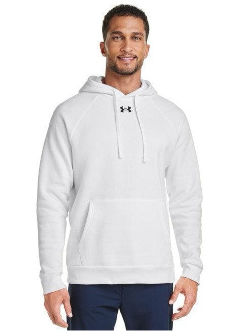 Under Armour White Men's Hoodie with Black Logo
